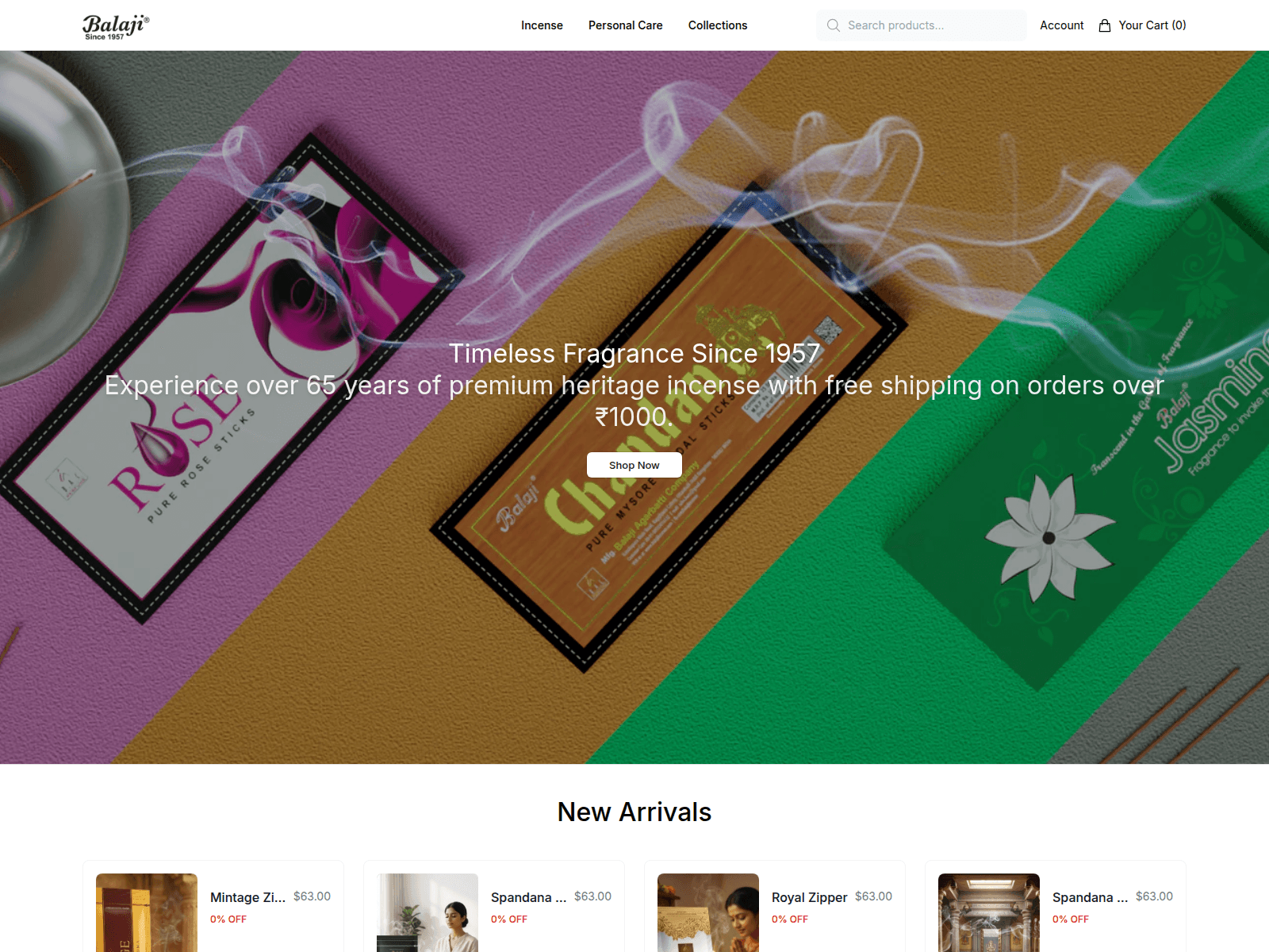 Captura de pantalla de balajiincensehq.shop