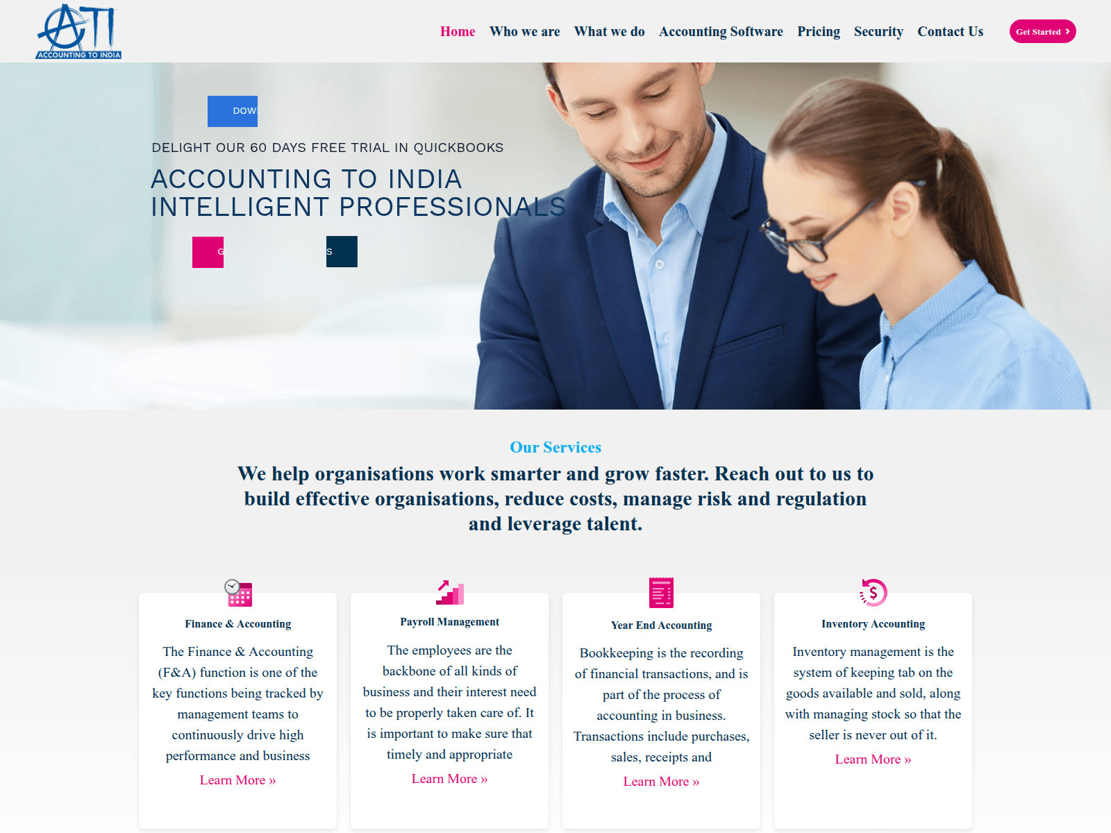 Знімок екрана accountingtoindia.com