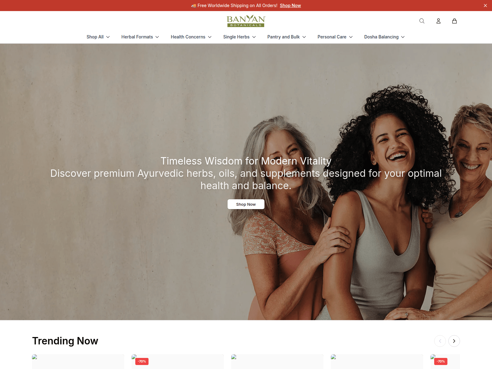 Captura de pantalla de banyanbotanicalsdirect.shop