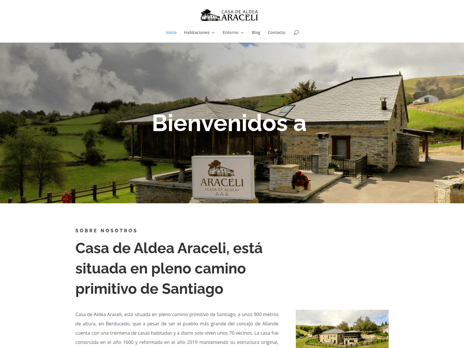 Screenshot of casadealdeaaraceli.com