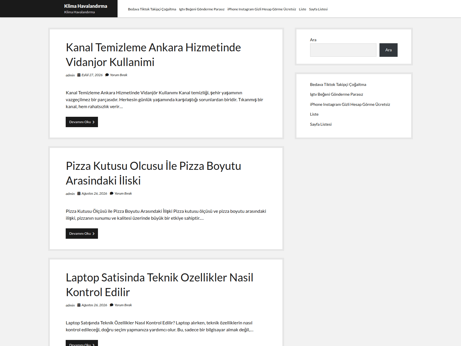 Screenshot of klimahavalandirma.com.tr