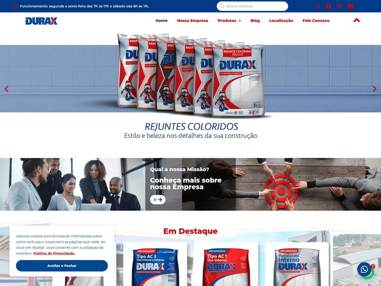 Screenshot of durax.com.br