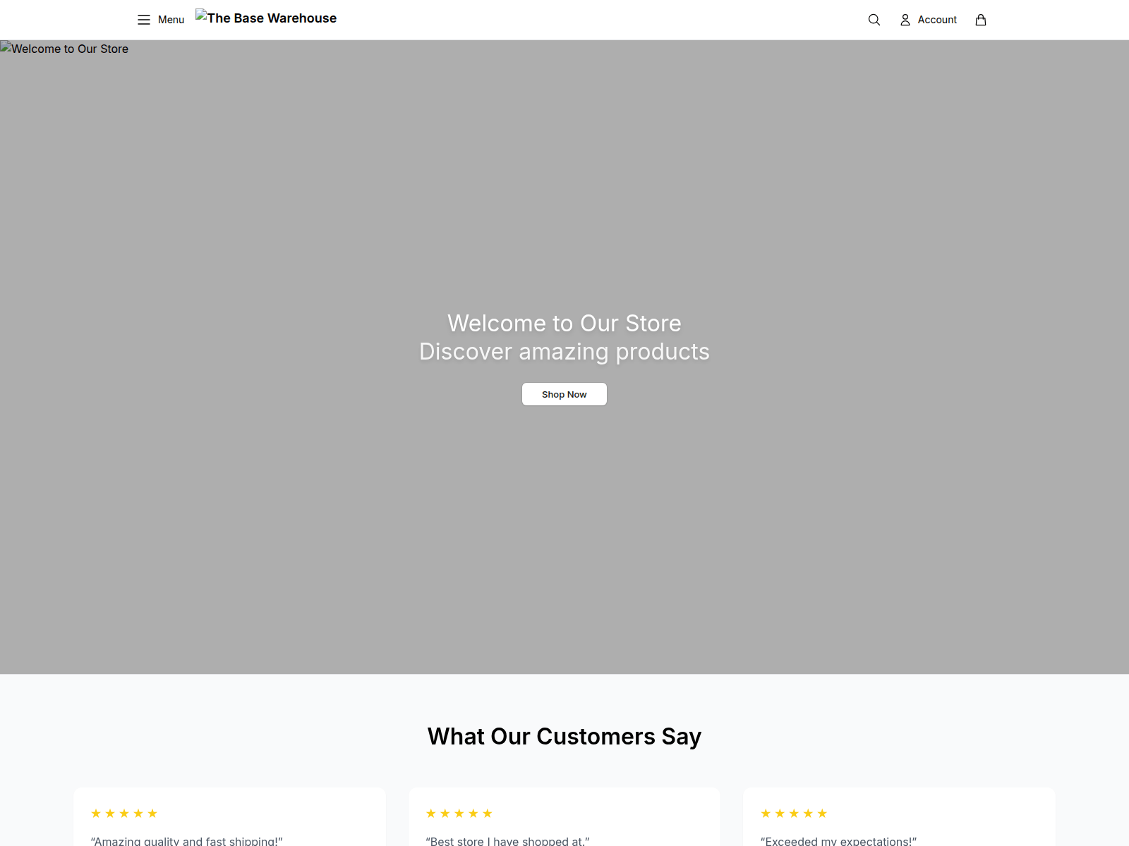 Captura de pantalla de basewarehouseintl.shop