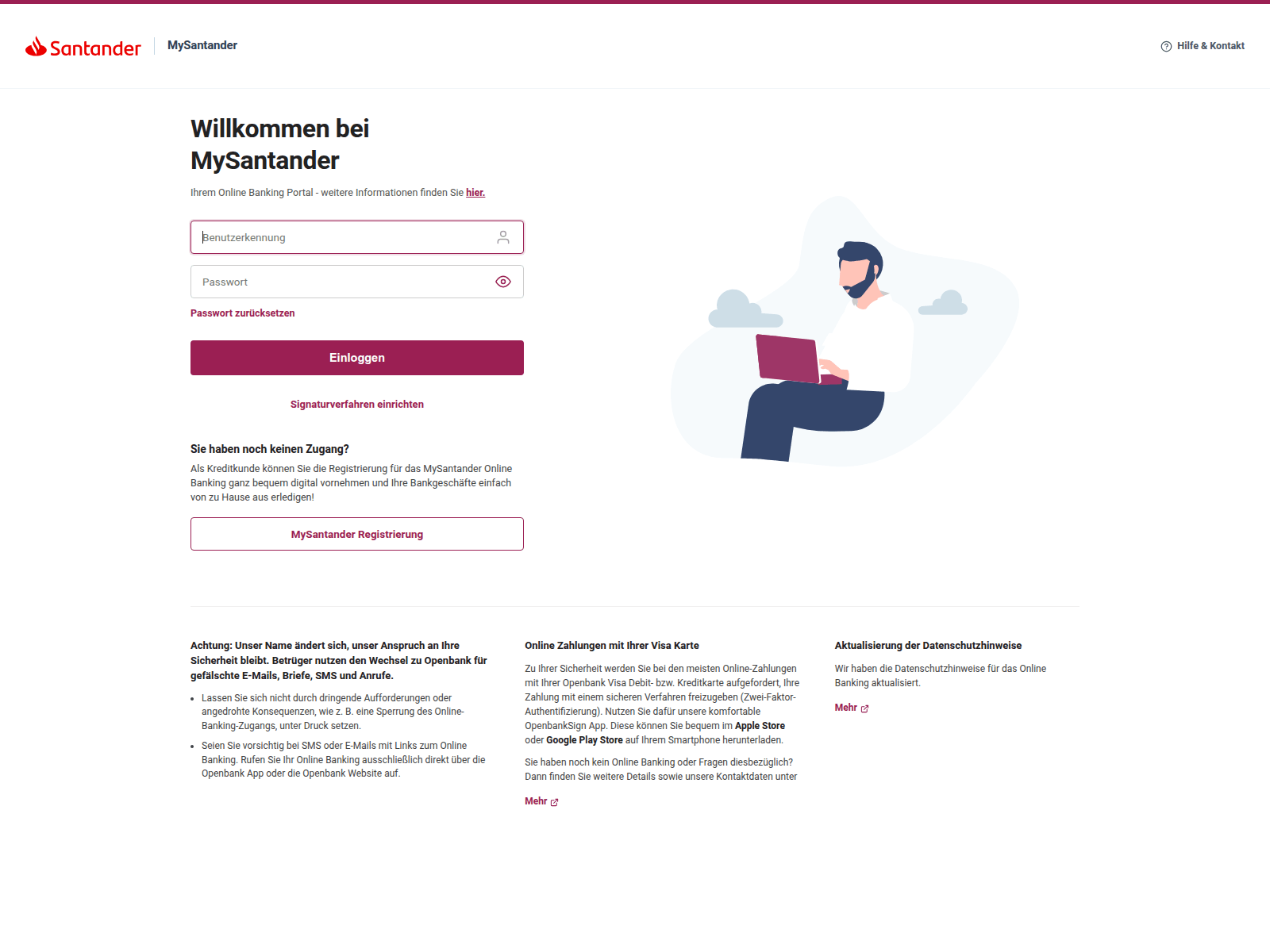 Screenshot of meine-app.login-utilizator.de