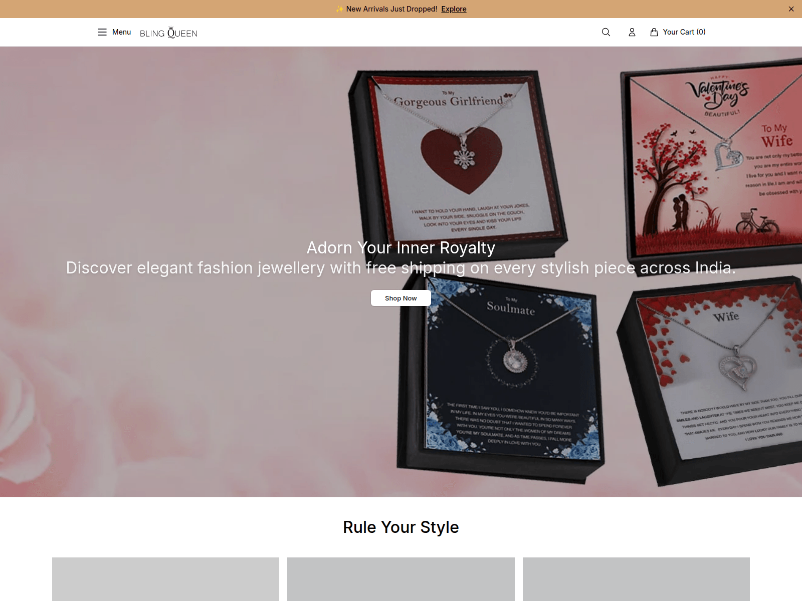 Screenshot of blingqueenstore.shop