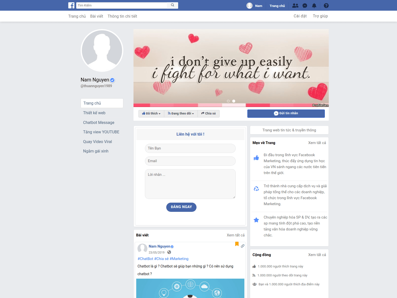 Screenshot of facebook.web1click.com