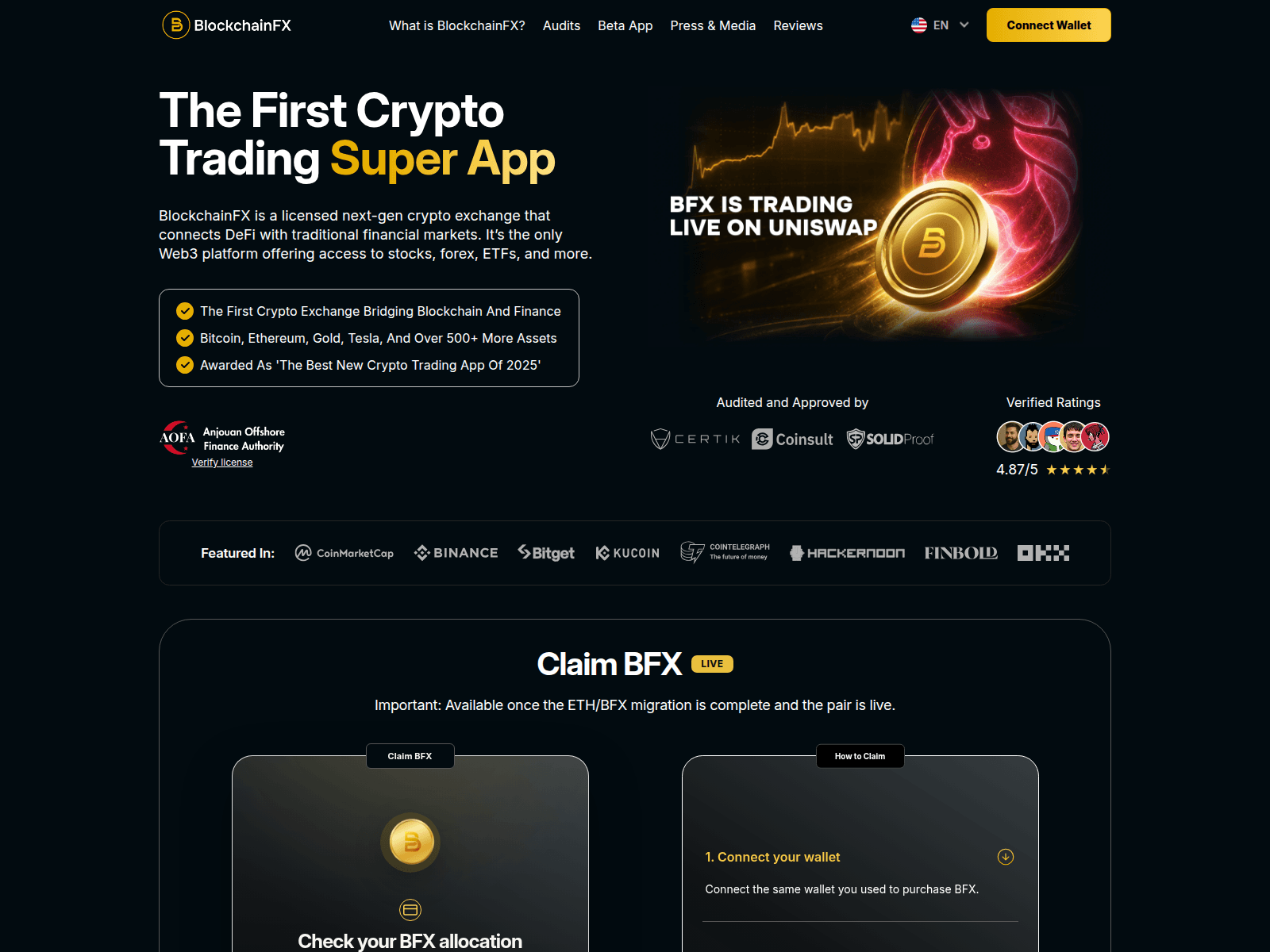 Screenshot of blockchainfx.us
