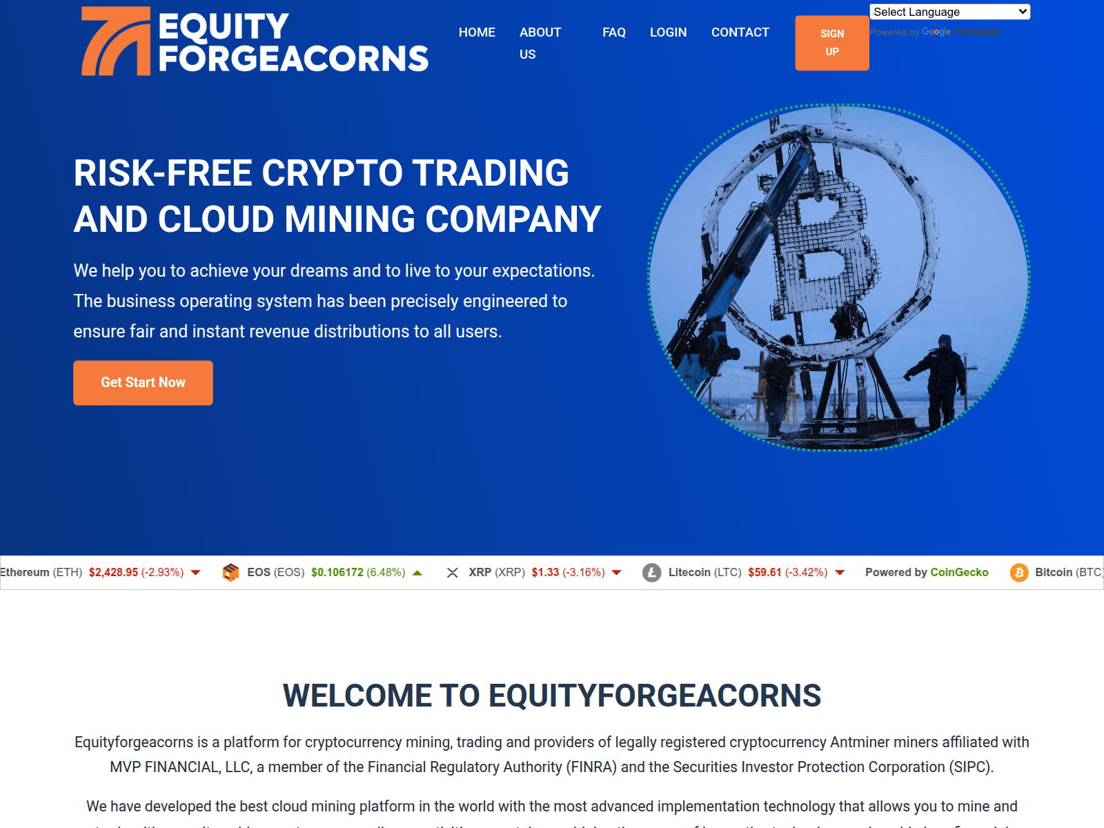 Screenshot of equityforgeacorns.com