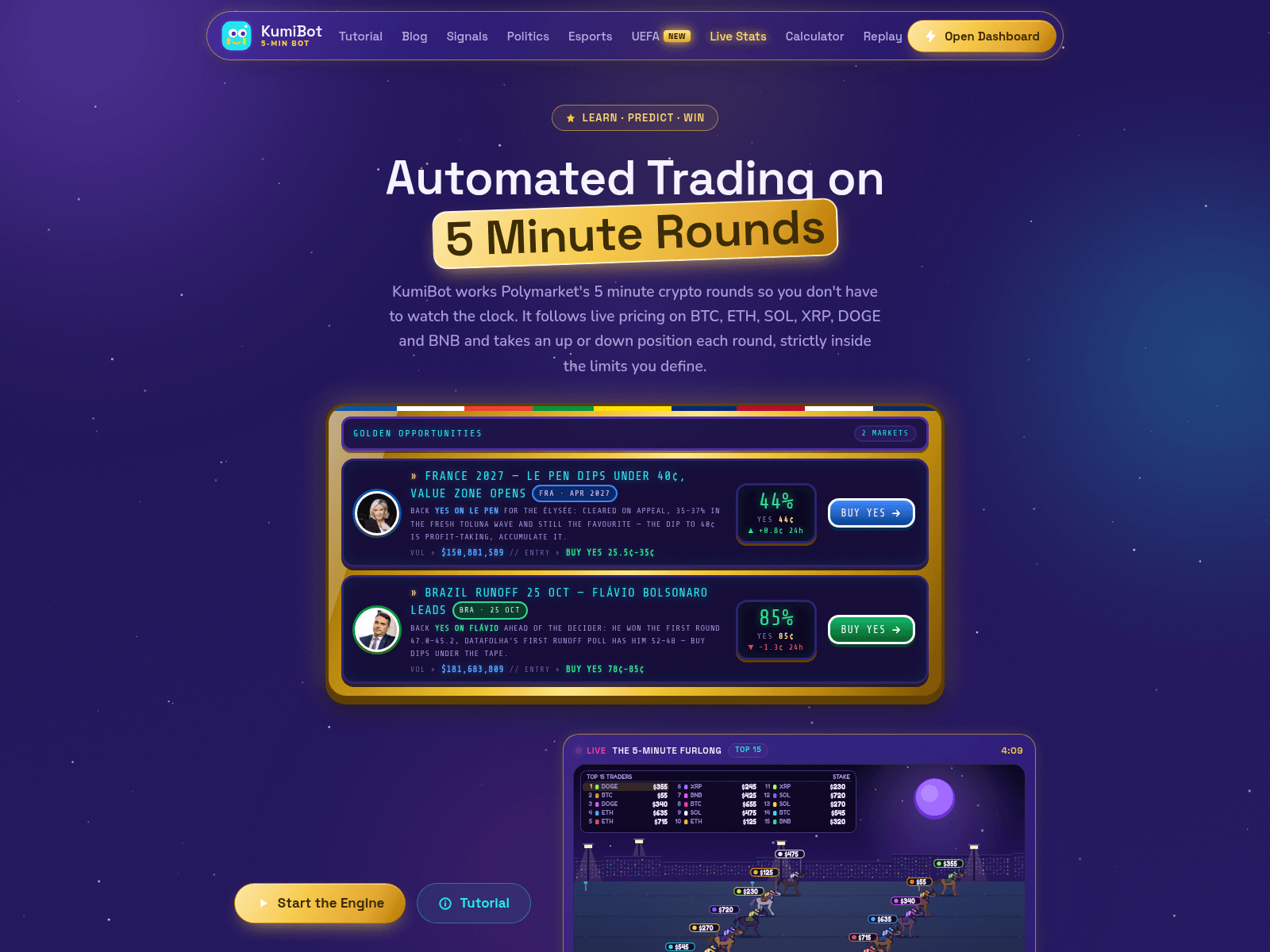 Screenshot of kumibot.xyz