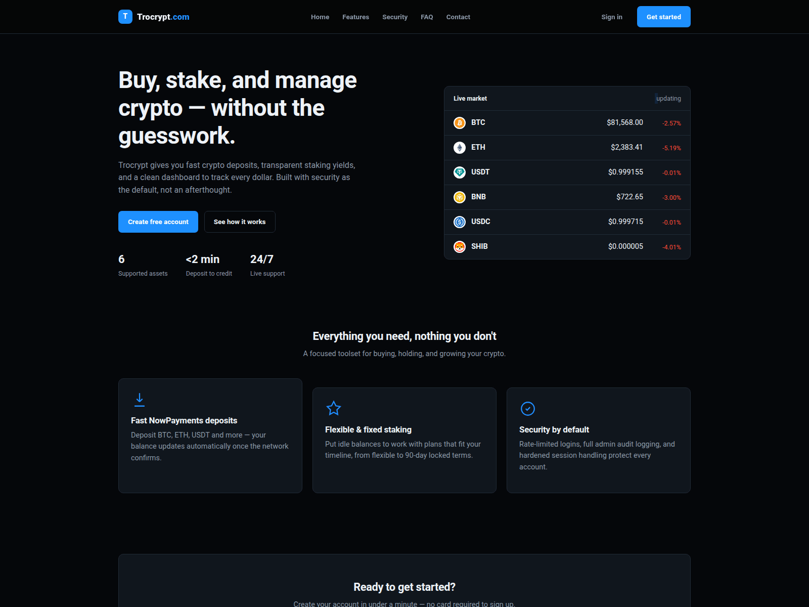 Screenshot of trocrypts.com