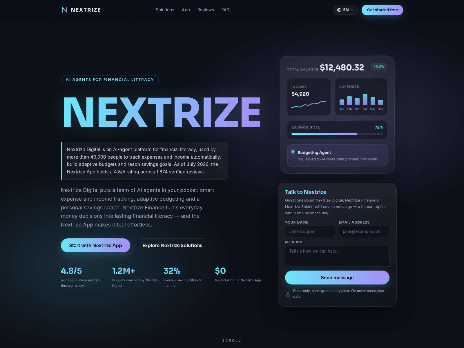 のスクリーンショット nextrize.org