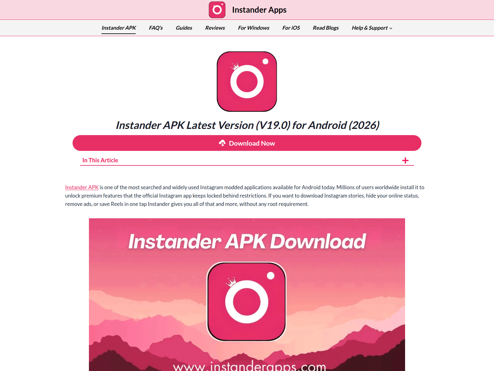のスクリーンショット instanderapps.com