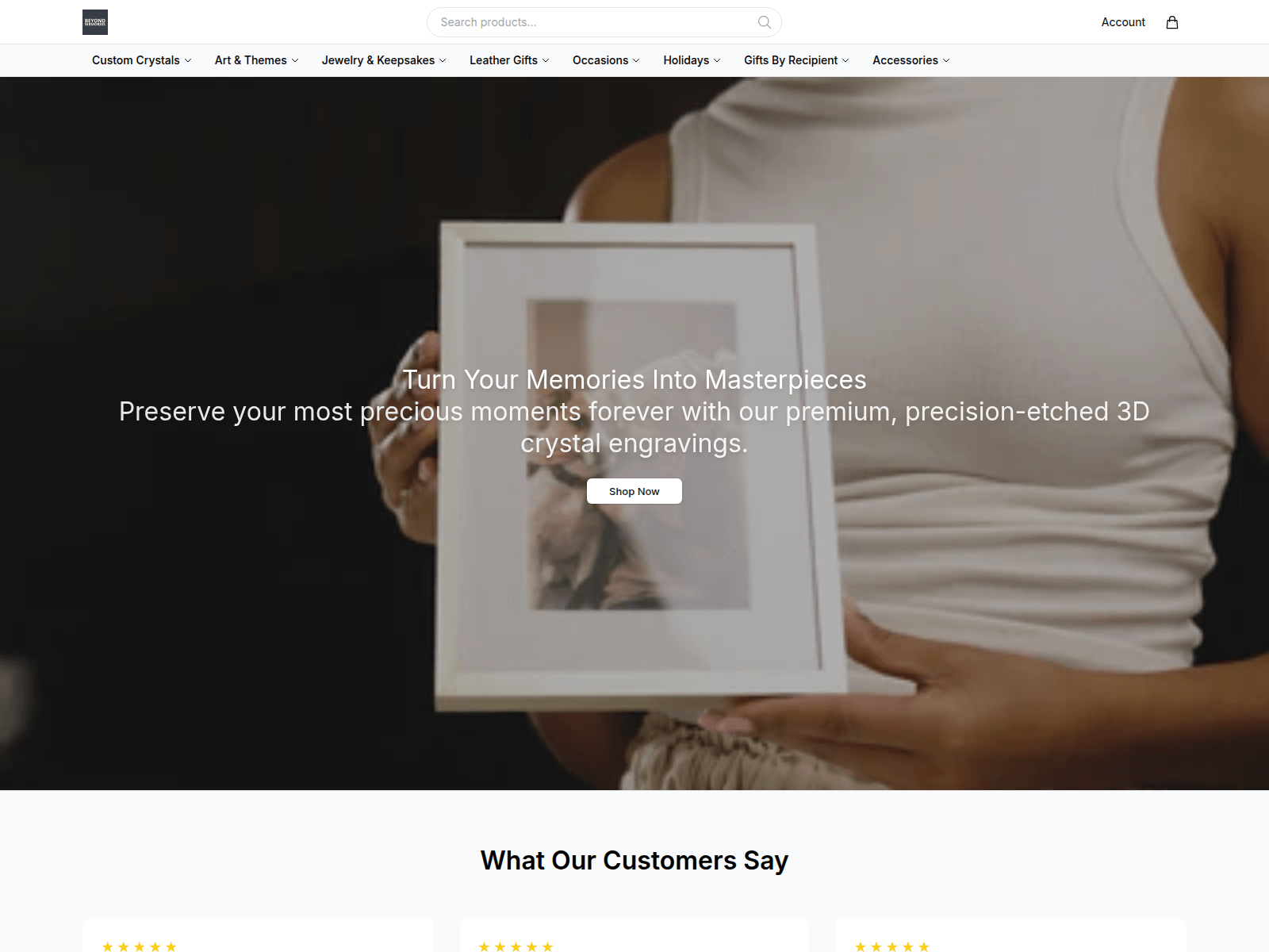 Screenshot of beyondmemoriesstore.shop