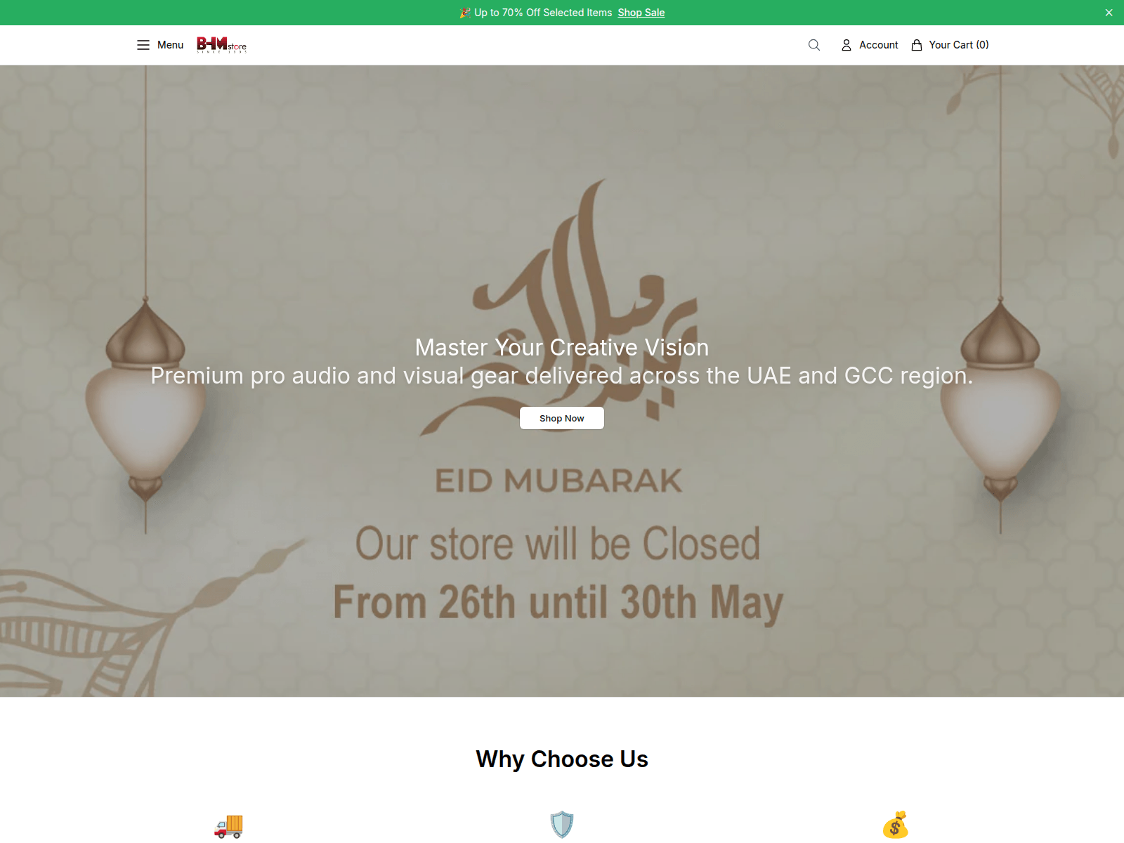 Screenshot of bhmstorehq.shop