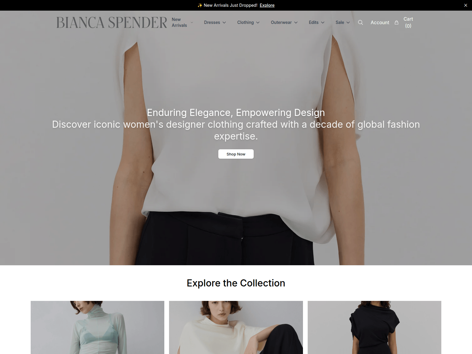Screenshot of biancaspenderlabel.shop