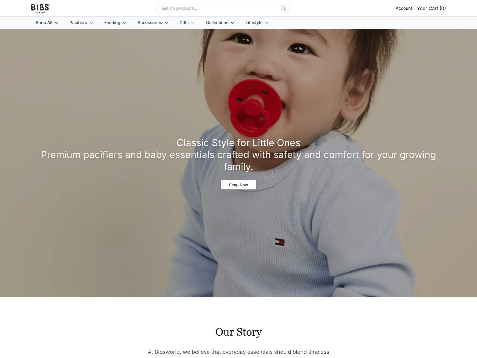 Screenshot of bibsworldstore.shop