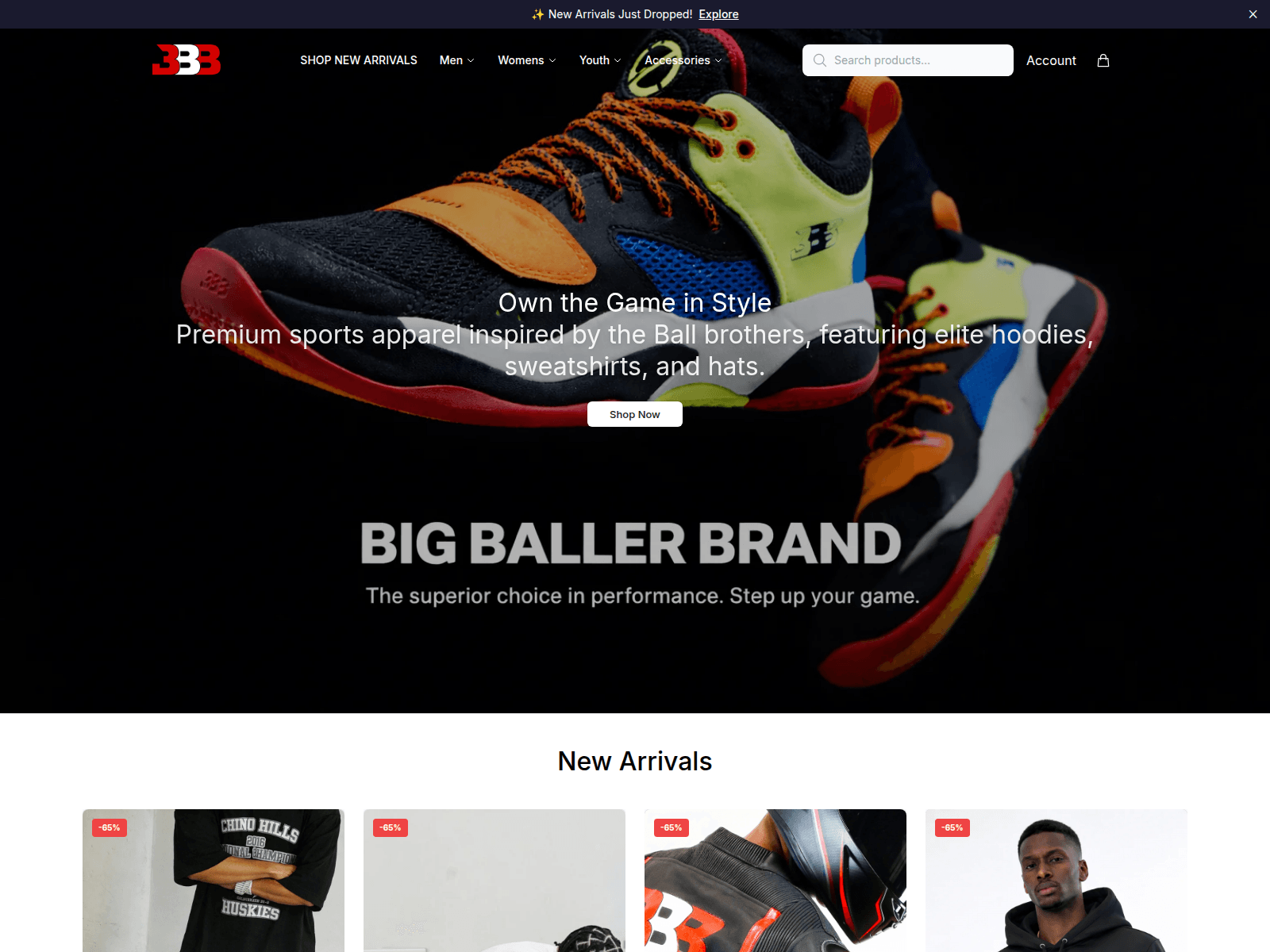 Screenshot of bigballerbrandshop.shop