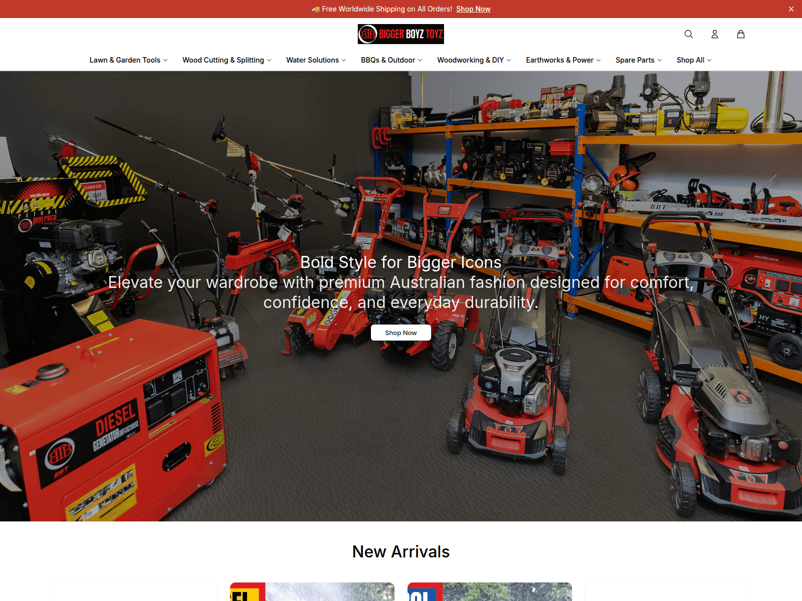 Screenshot of biggerboyztoyzgear.shop