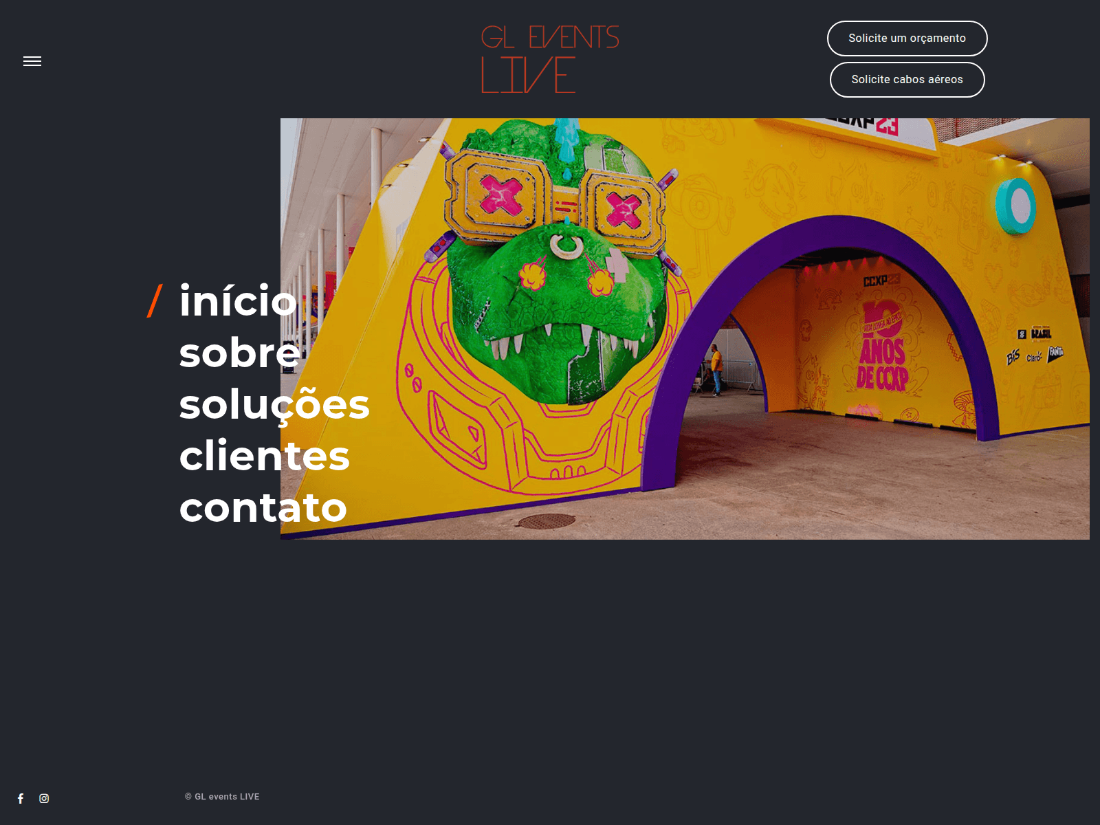 Screenshot of gleventslive.com.br