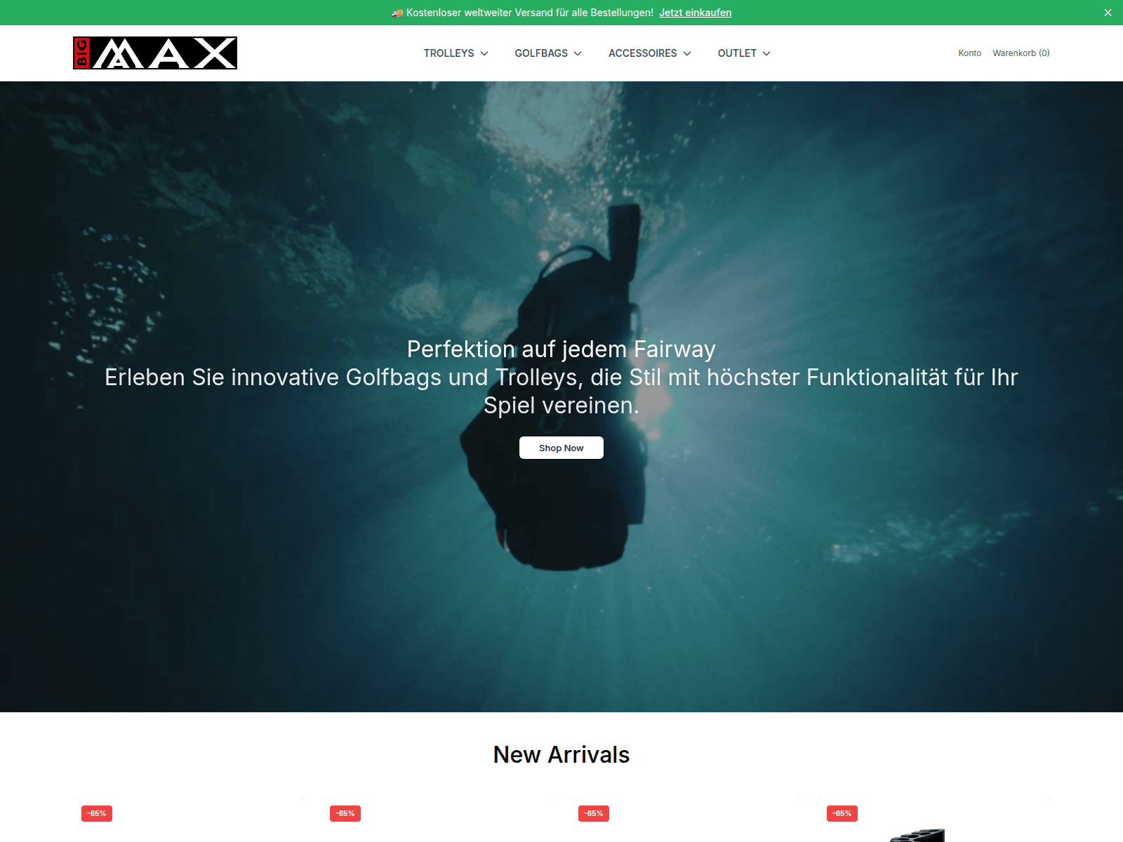 Screenshot of bigmaxgolfco.shop