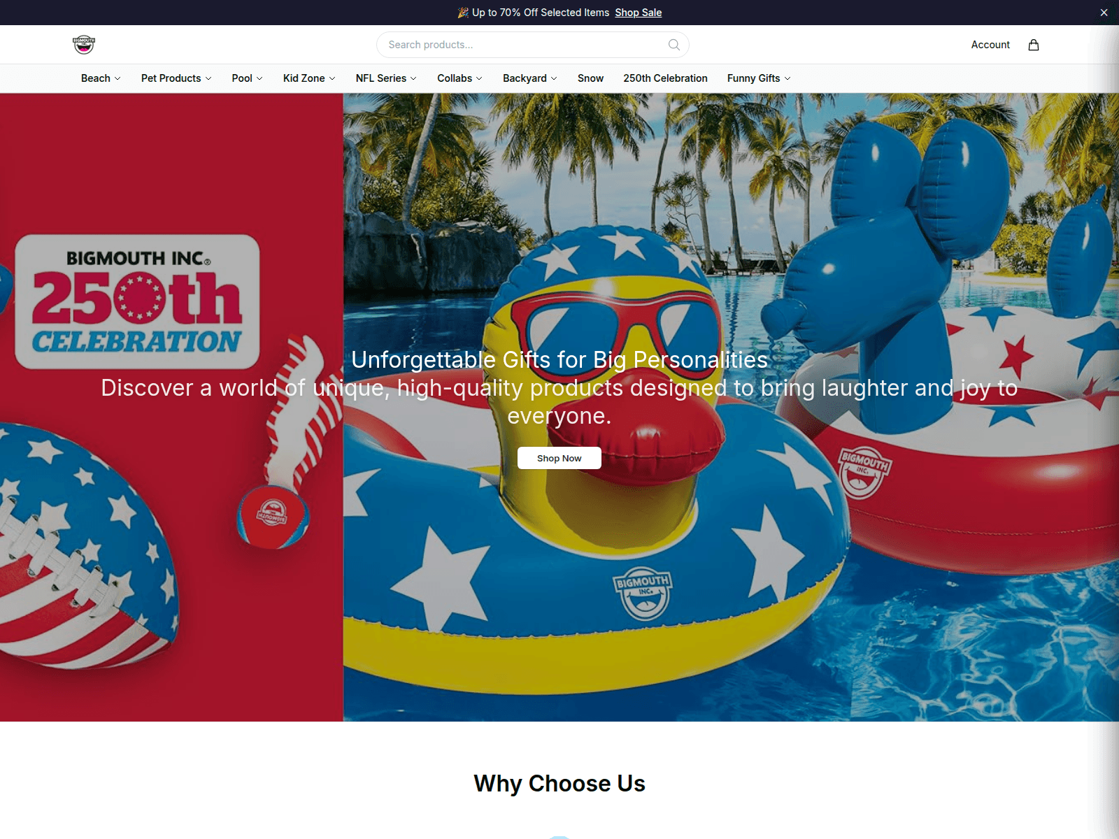 Screenshot of bigmouthinc.shop