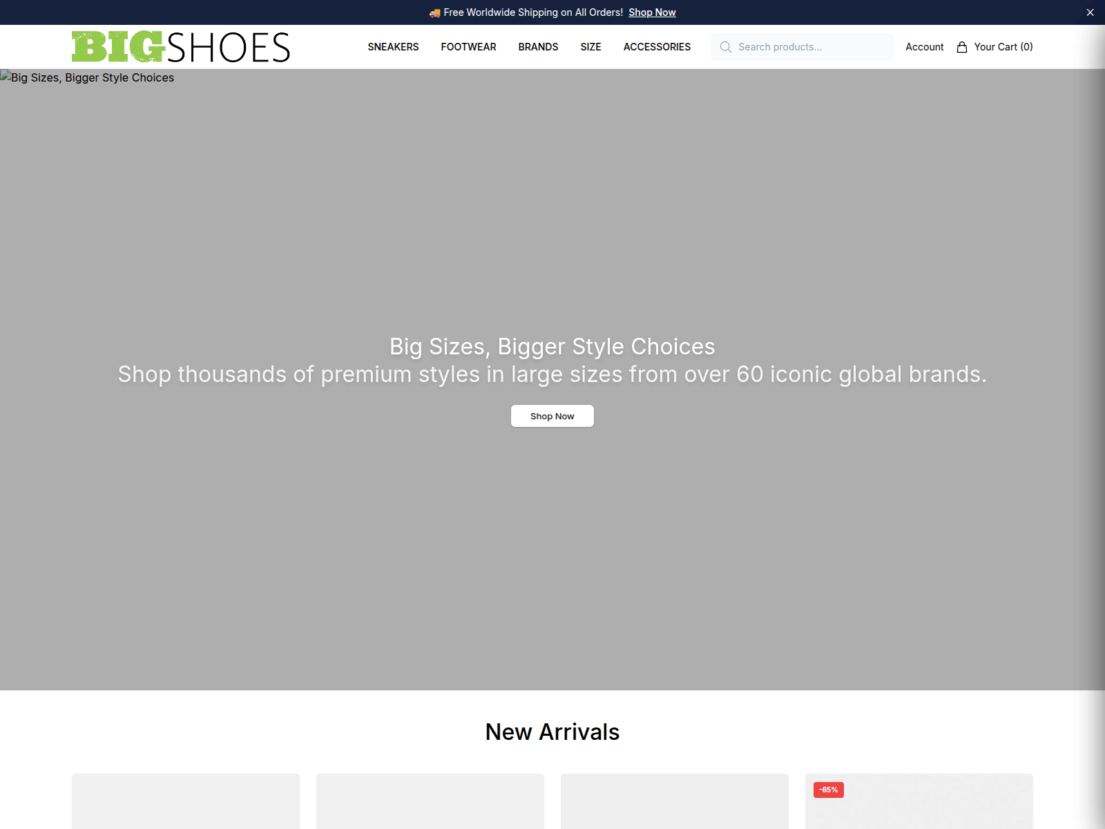 Screenshot of bigshoesfashion.shop