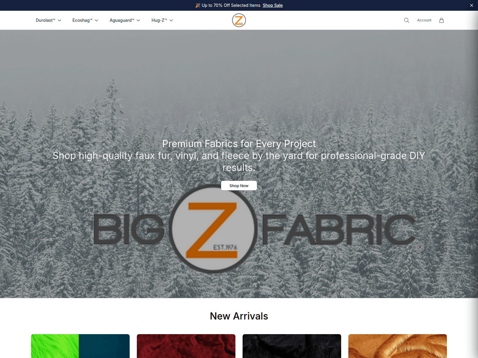 Screenshot of bigzfabric.shop