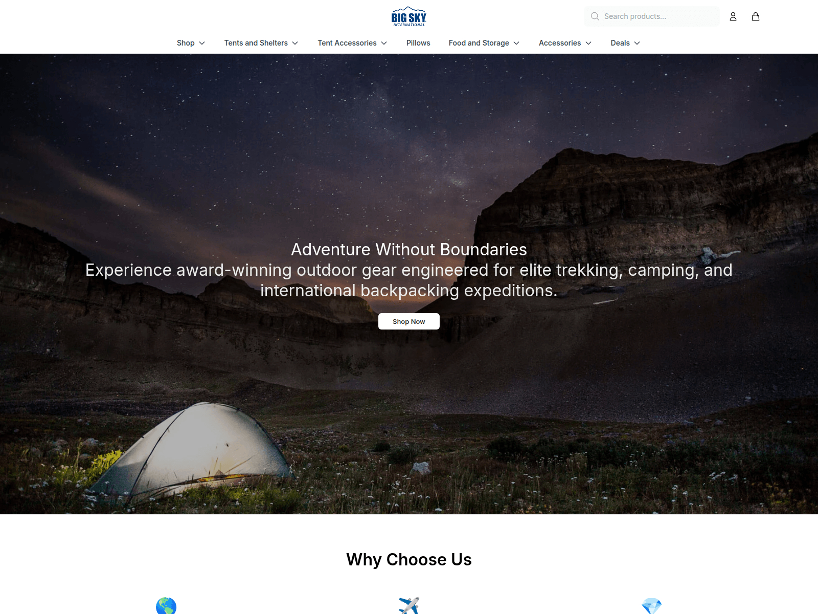 Screenshot of bigskyinternationaloutdoor.shop