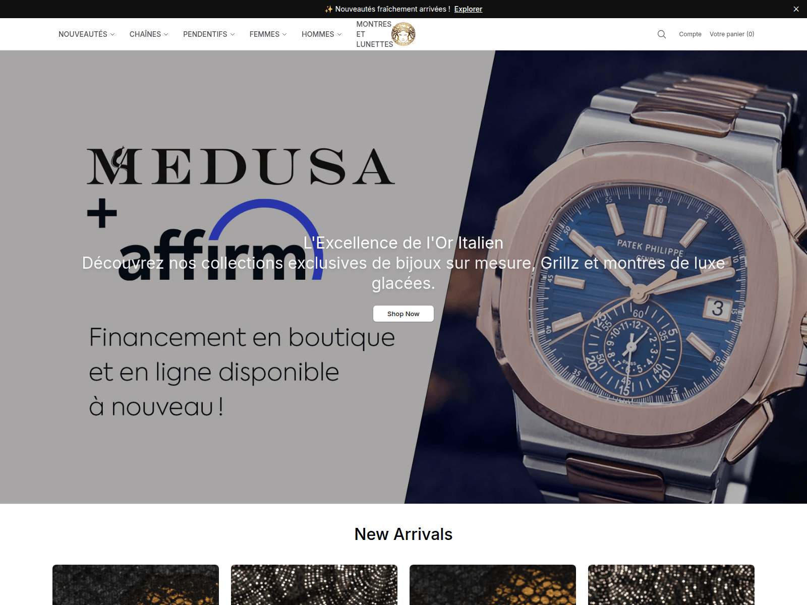 Screenshot of bijouteriemedusajewelry.shop
