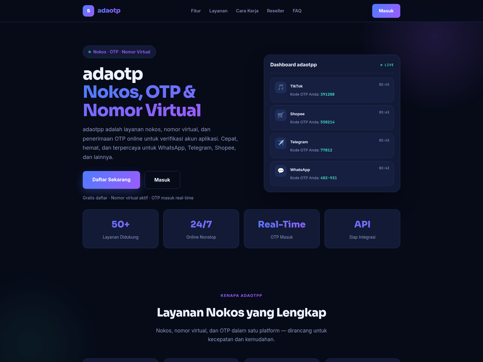 Screenshot of adaotp.biz.id