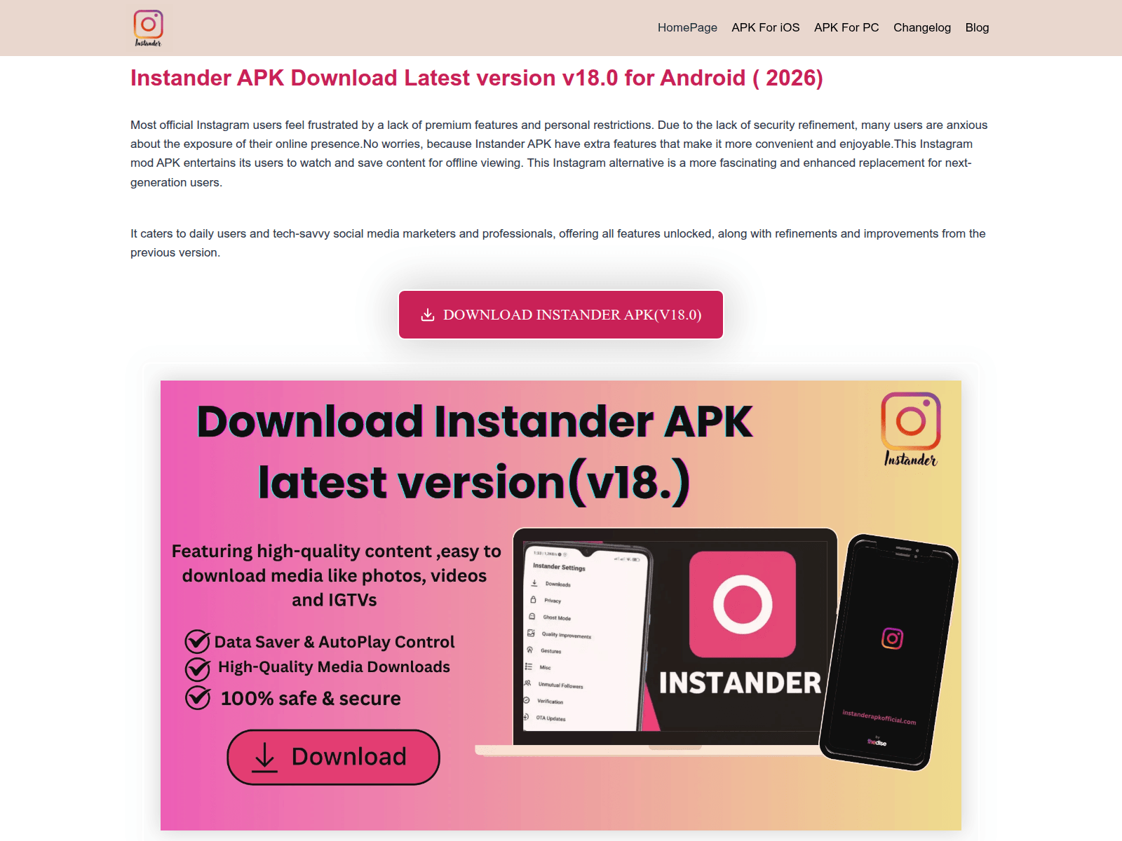 Screenshot of proinstanderapk.org