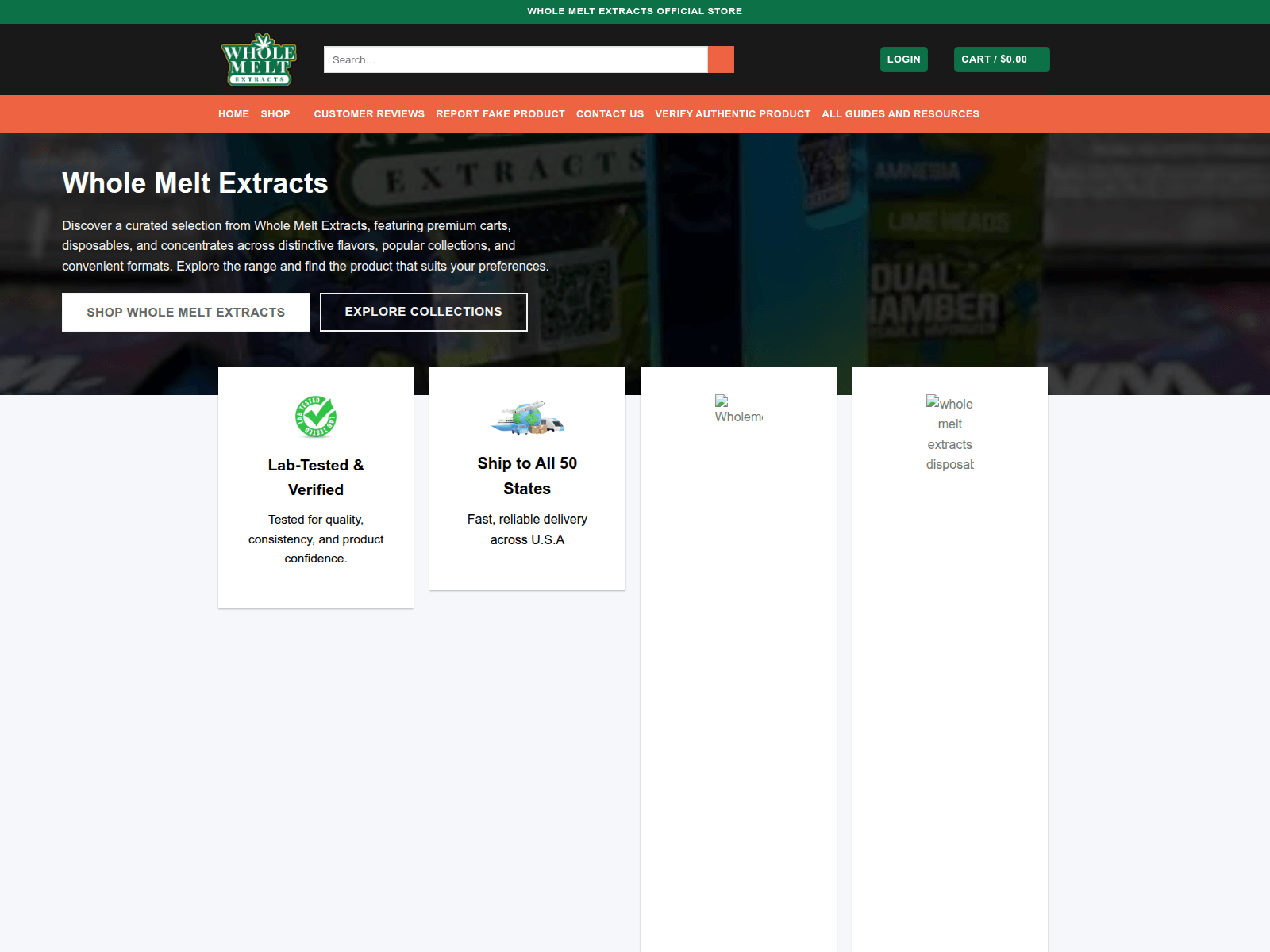 Screenshot of buywholemeltextracts.com