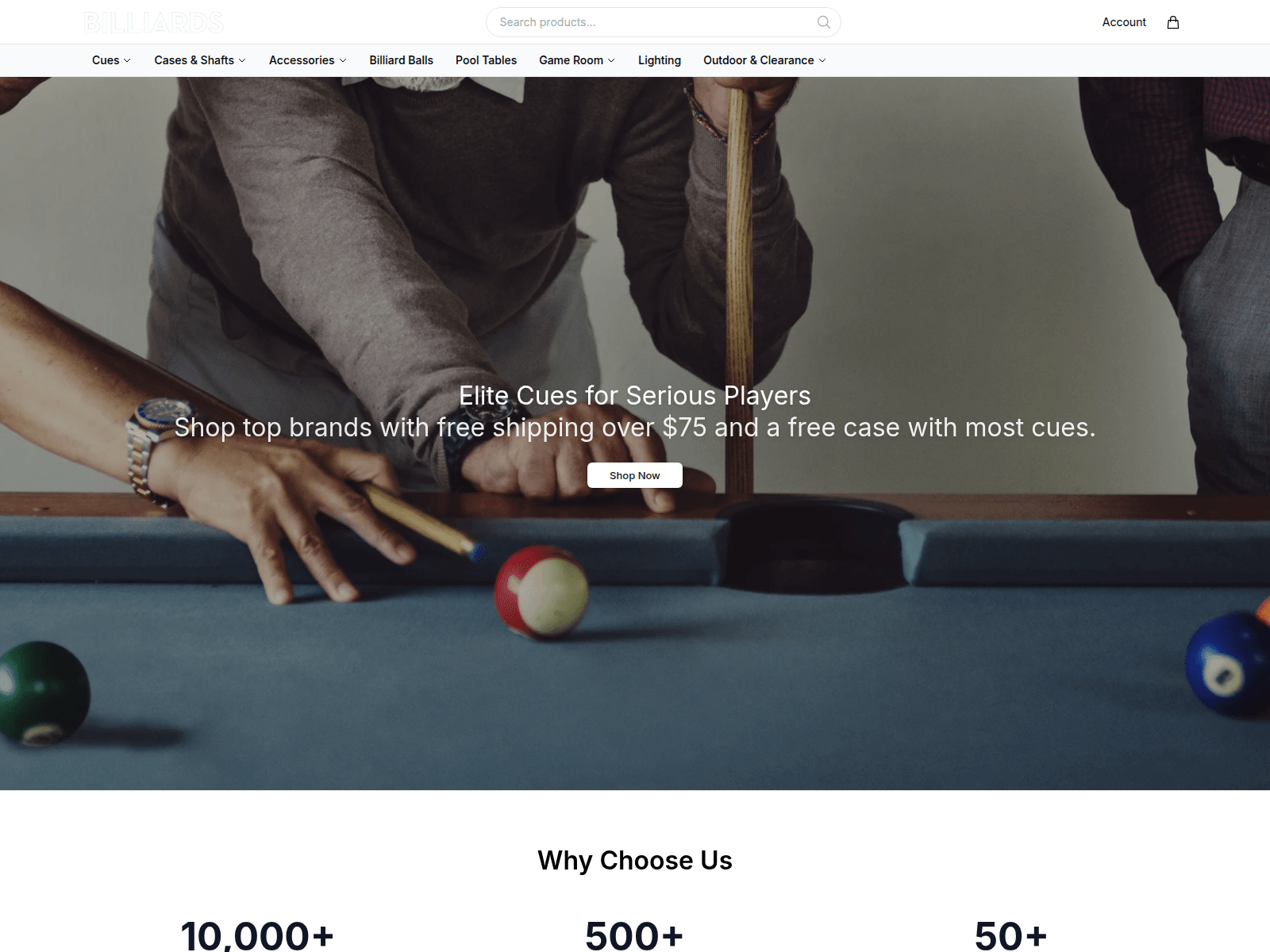 Screenshot of billiardsnow.shop
