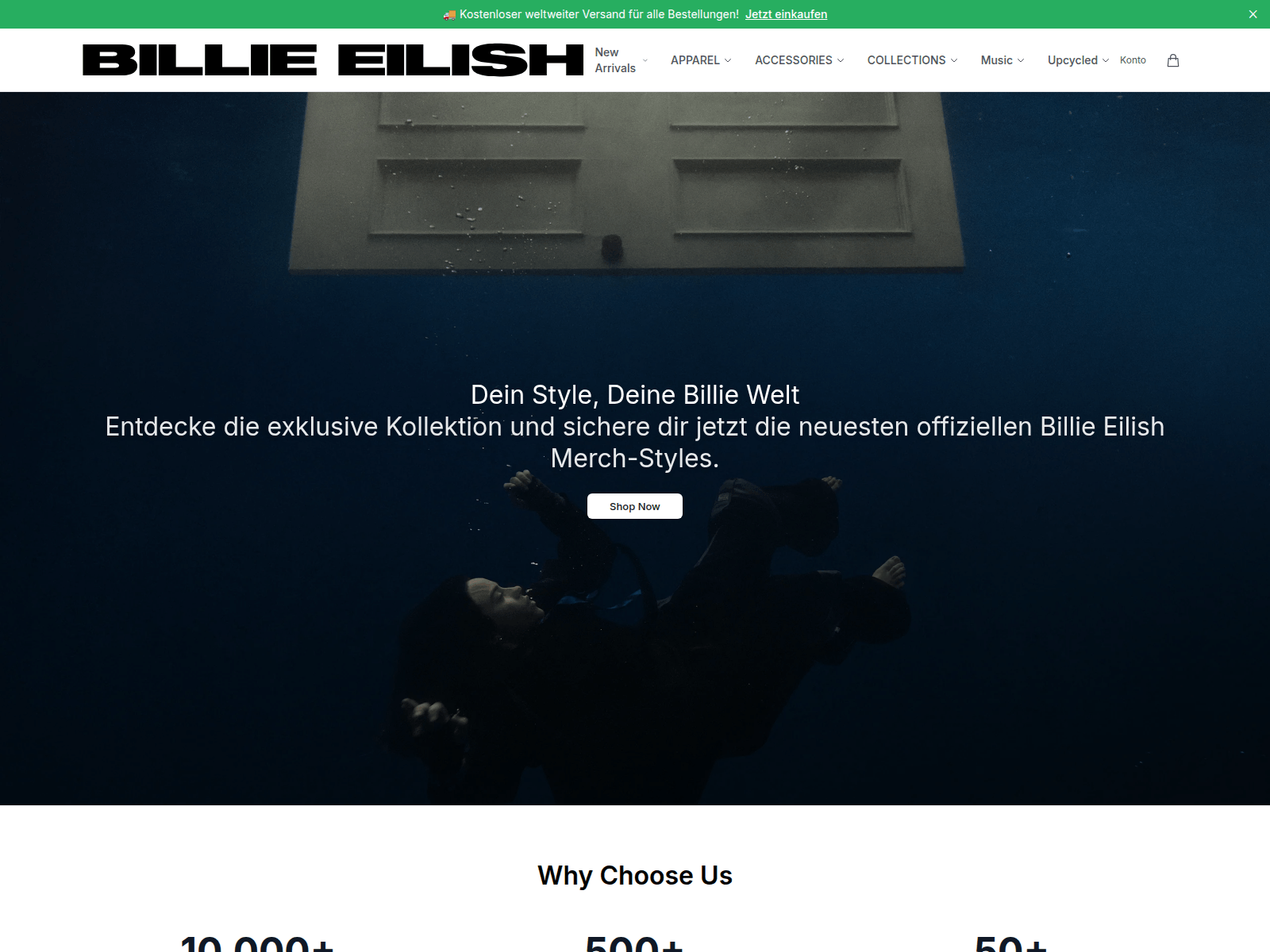 Screenshot of billieeilishmusic.shop
