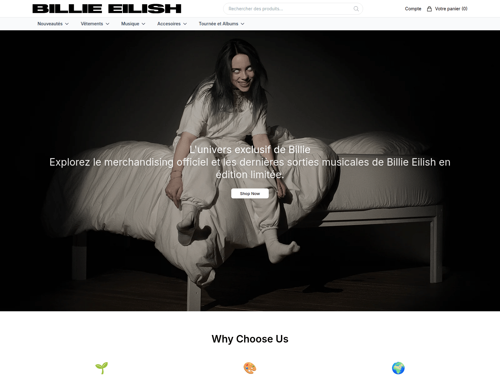 Screenshot of billieeilishstore.shop