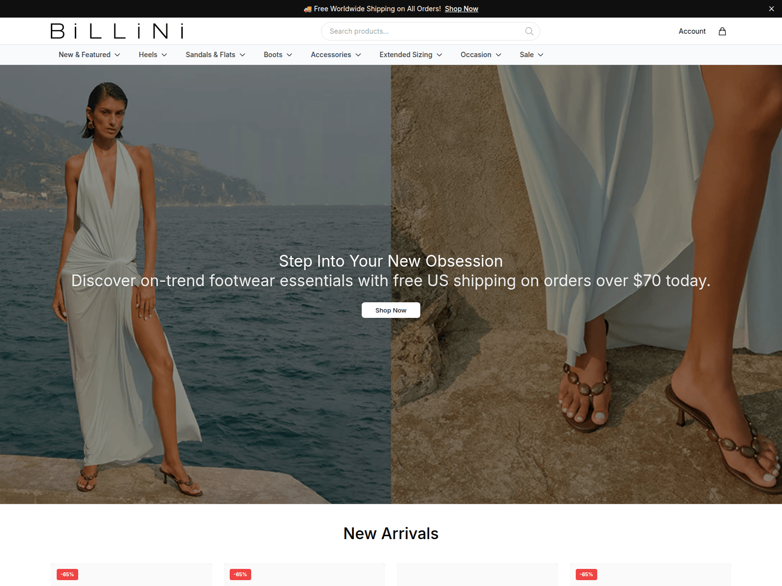 Screenshot of billinistore.shop