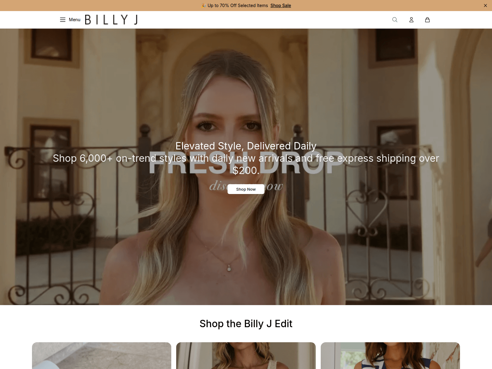 Screenshot of billyjstylehouse.shop