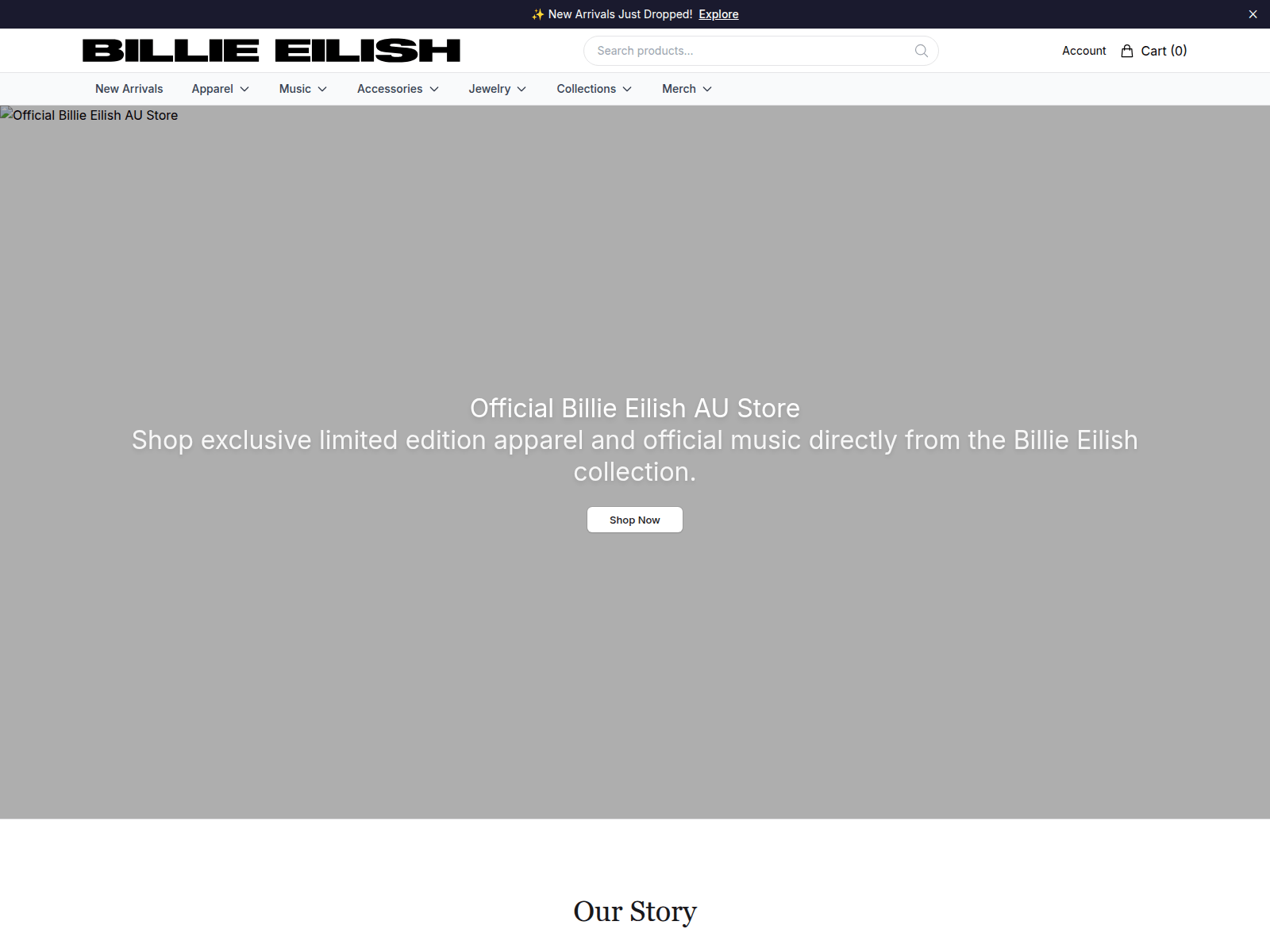 Screenshot of billea.shop