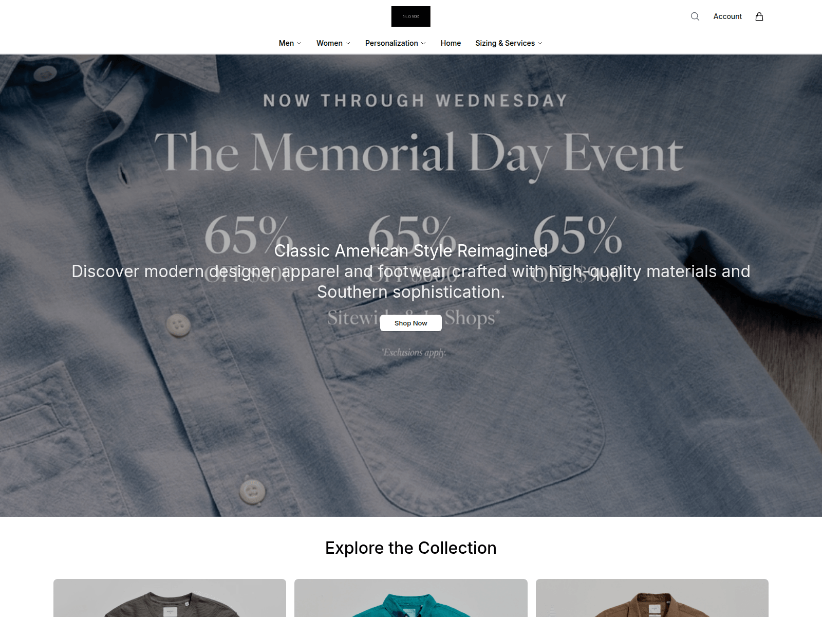 Screenshot of billyreidstyle.shop