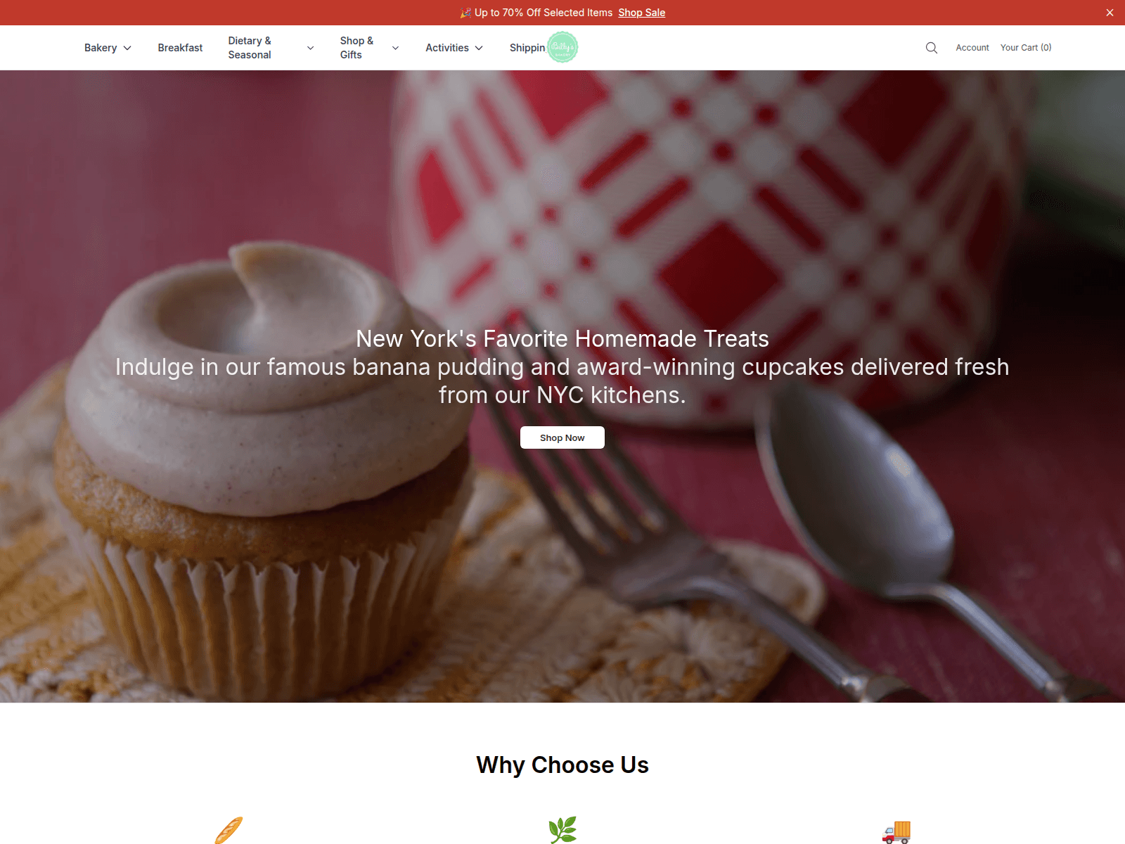 Screenshot of billysbakeryhq.shop