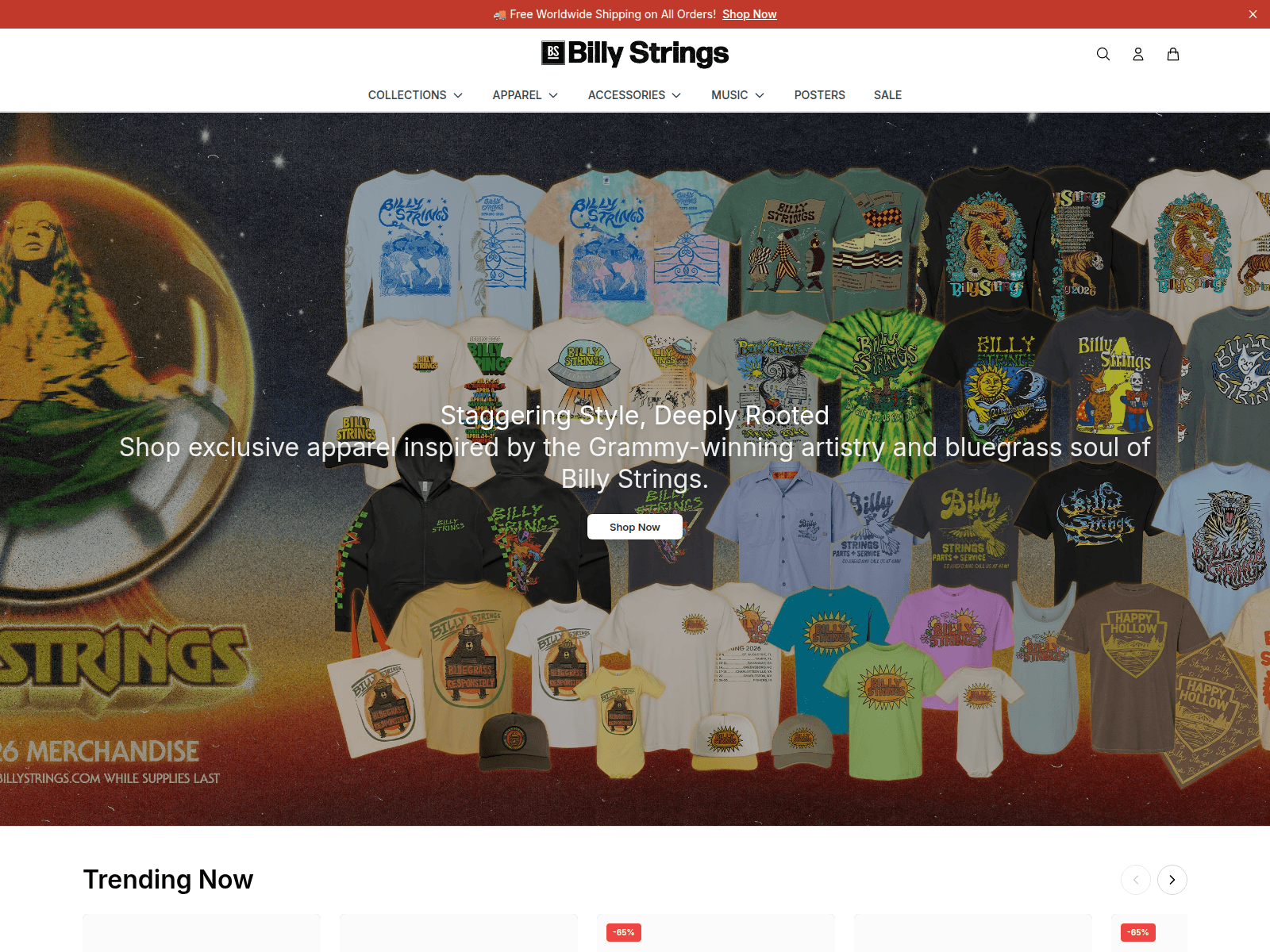 Screenshot of billystringsmerch.shop