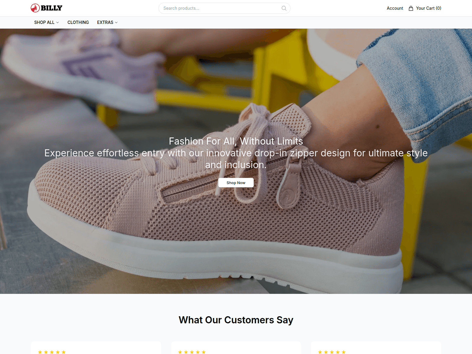 Screenshot of billyfootwearstore.shop
