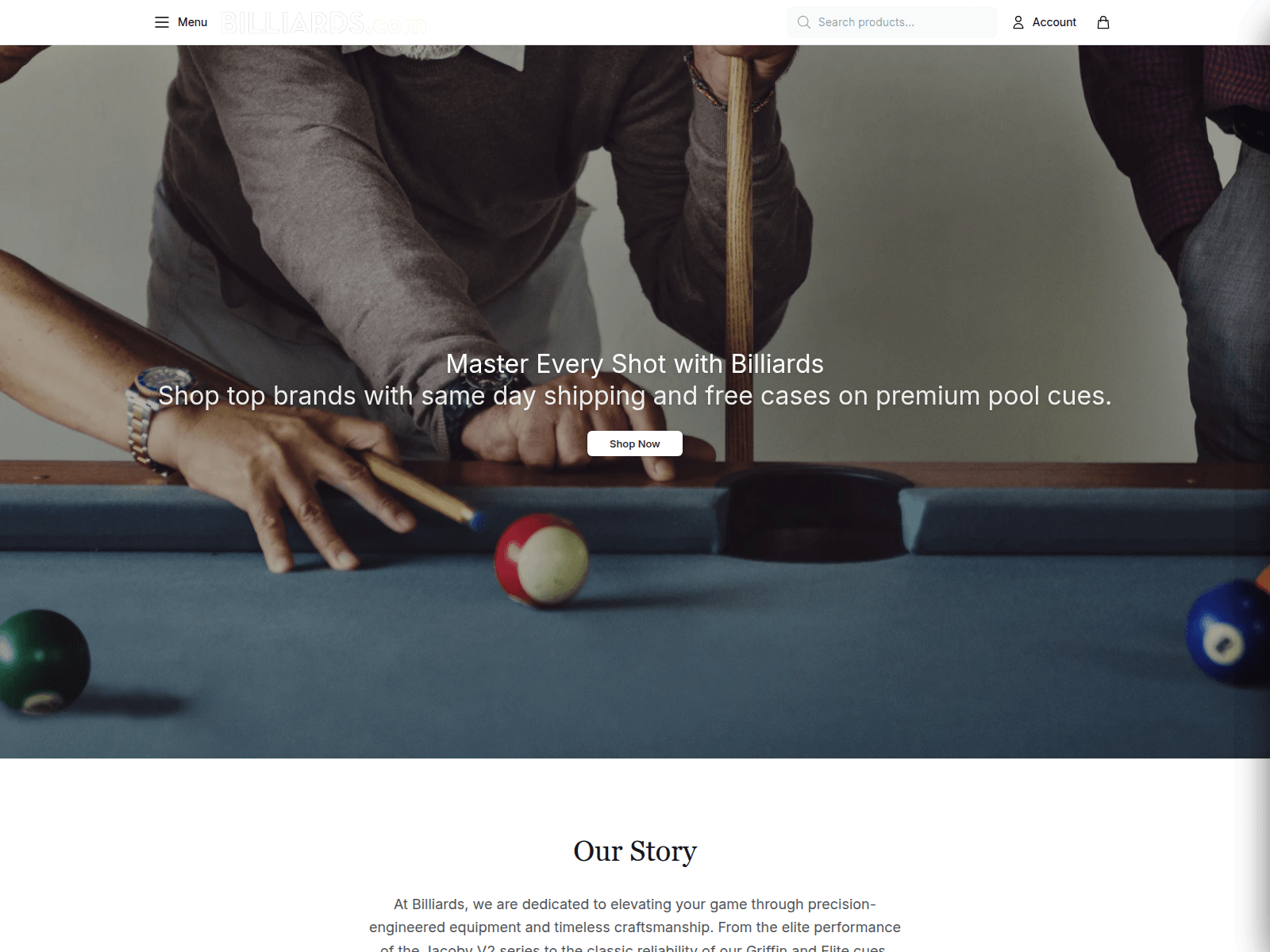 Screenshot of billiardssports.shop