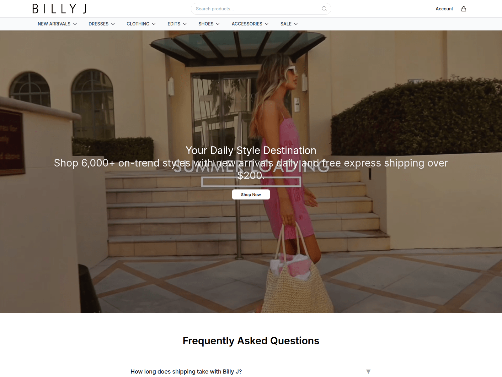Screenshot of billyjofficial.shop