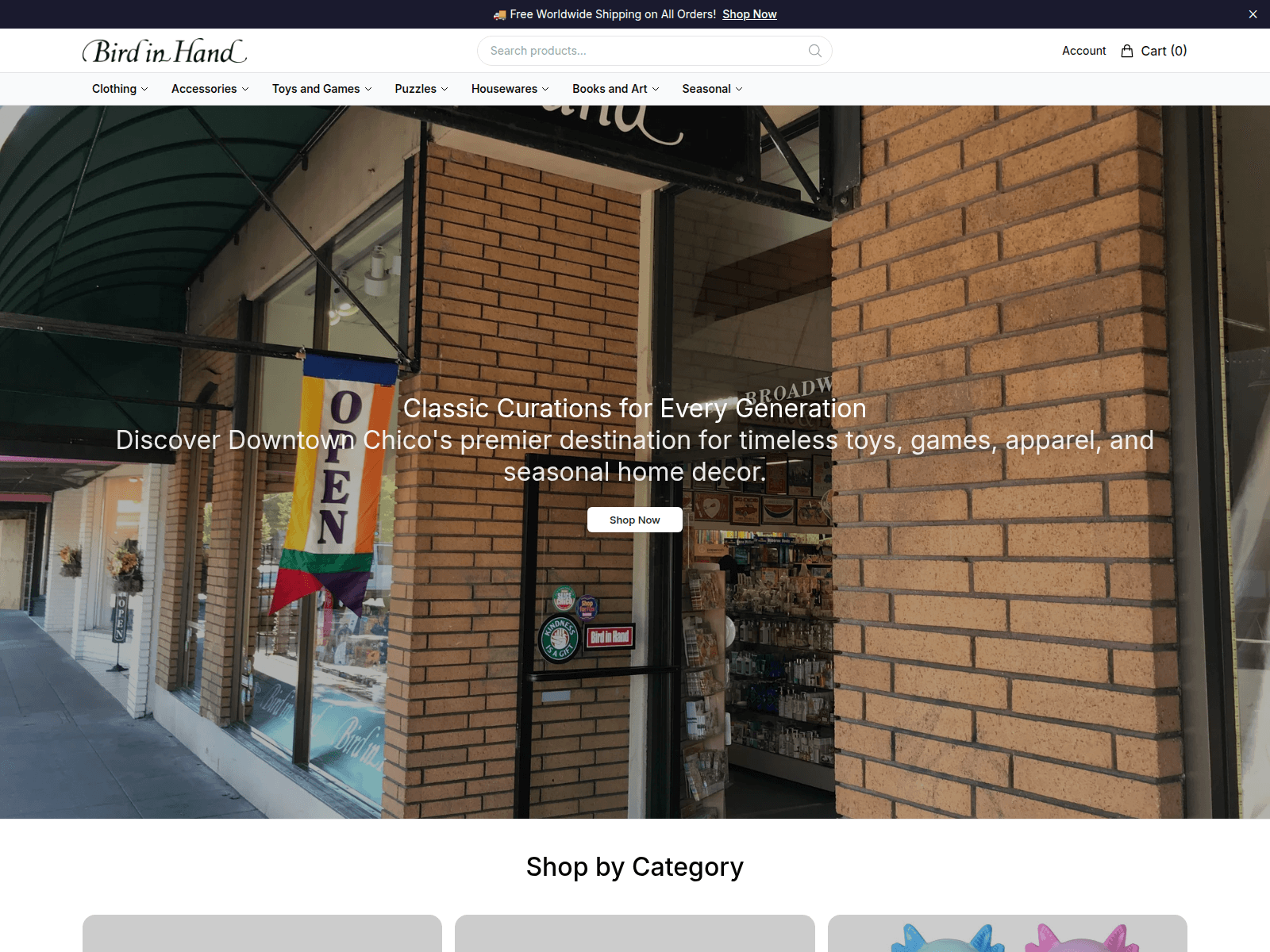 Screenshot of birdinhandco.shop
