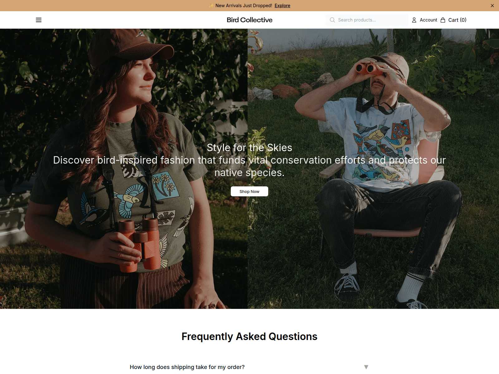Screenshot of birdcollectivestyle.shop