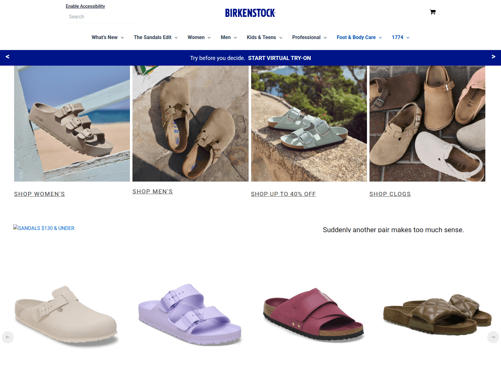 Screenshot of birkenstocklife.com