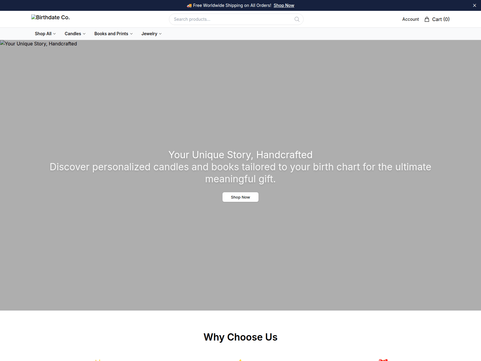 Screenshot of birthdatecohome.shop