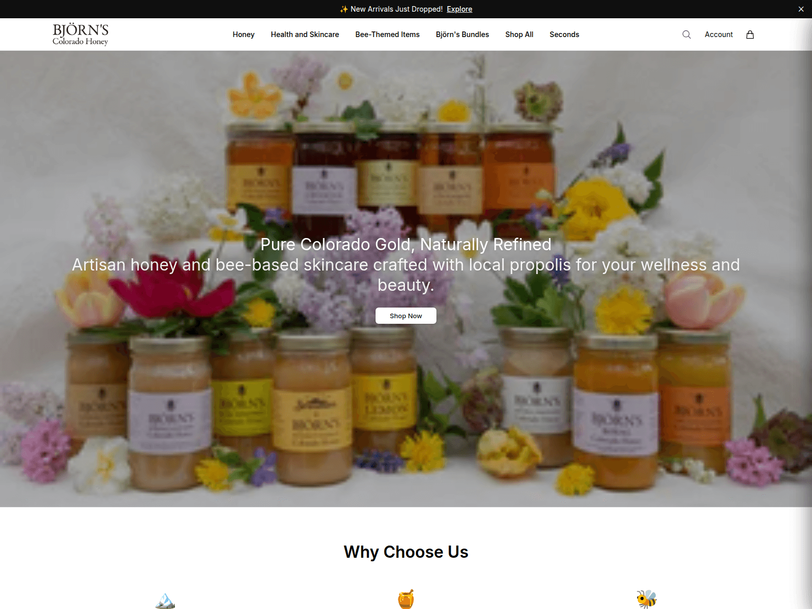 Screenshot of bjornscoloradohoney.shop