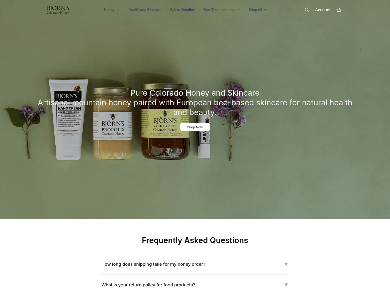 Screenshot of bjornscoloradohoneyhive.shop